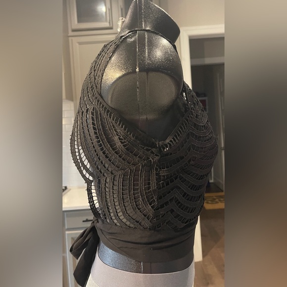 Charlotte Russe Black Lace Crop Top, Size Small - Picture 3 of 8